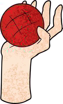 cartoon hand throwing ball vector