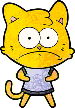cartoon nervous cat vector