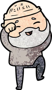 cartoon happy bearded man vector