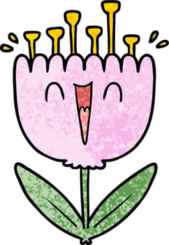 cartoon happy flower vector