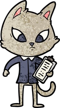confused cartoon business cat vector