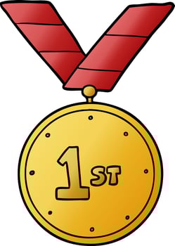 cartoon sports medal vector