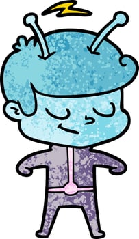 friendly cartoon spaceman vector