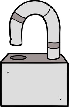 cartoon doodle padlock vector