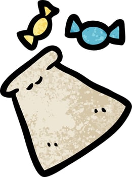 cartoon bag of candy vector