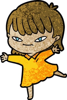 cartoon woman character vector