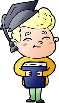 happy cartoon student vector