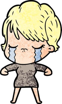 cartoon woman crying vector