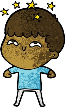 cartoon amazed boy vector