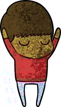 cartoon calm boy vector