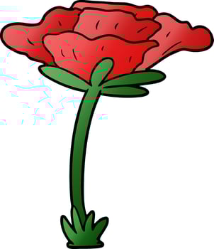 red poppy cartoon vector