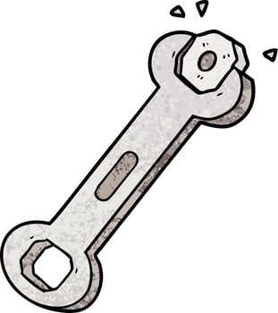 cartoon spanner turning nut vector