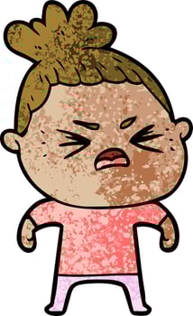 cartoon angry woman vector