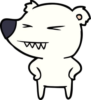angry polar bear cartoon vector