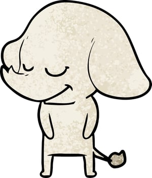 cartoon smiling elephant vector