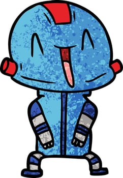 cartoon doodle character robot vector