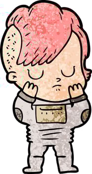 cartoon doodle character woman vector