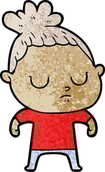 cartoon calm woman vector