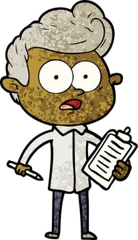 shocked cartoon salesman vector