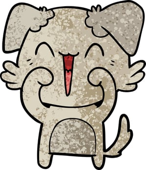 happy little dog cartoon vector