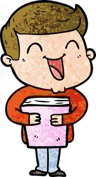 cartoon man laughing vector
