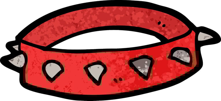 cartoon spiked dog collar vector