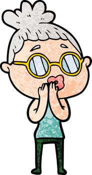 cartoon woman wearing spectacles vector