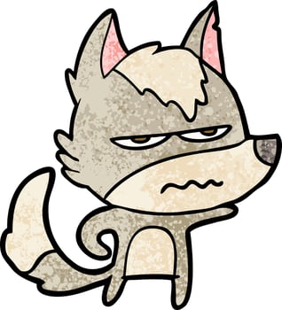 cartoon annoyed wolf vector