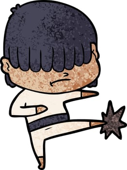 cartoon boy with untidy hair vector