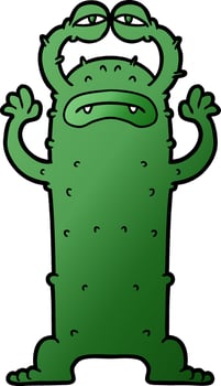 cartoon green alien vector