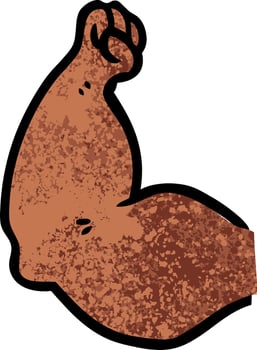 cartoon strong arm vector
