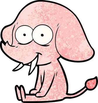 happy cartoon elephant vector