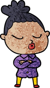 cartoon calm woman vector