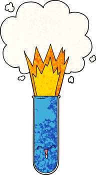 cartoon exploding chemicals in test tube vector