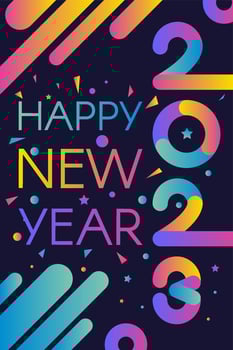 2023 happy new year invitation card banner vector