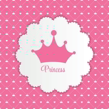 Princess  Background with Crown Vector Illustration