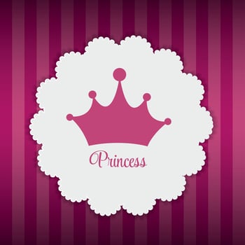 Princess  Background with Crown Vector Illustration