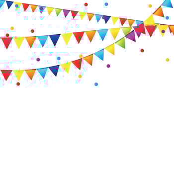Party Background with Flags Vector Illustration.