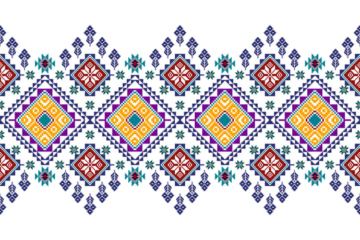 Ikat ethnic seamless pattern design. Aztec fabric carpet mandala ornaments textile decorations wallpaper. Tribal boho native ethnic turkey traditional embroidery vector background
