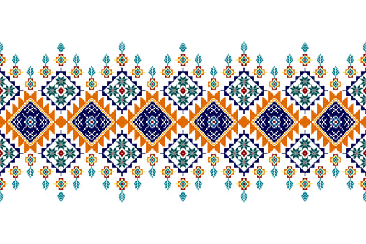 Ikat ethnic seamless pattern design. Aztec fabric carpet mandala ornaments textile decorations wallpaper. Tribal boho native ethnic turkey traditional embroidery vector background