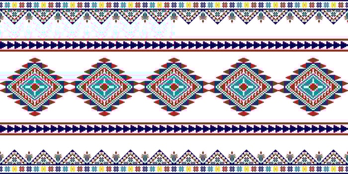 Ikat ethnic seamless pattern design. Aztec fabric carpet mandala ornaments textile decorations wallpaper. Tribal boho native ethnic turkey traditional embroidery vector background