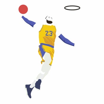 LeBron James vector sketch illustration, isolated style.