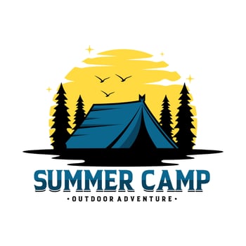 Vintage Summer Camp Logo Template vector
