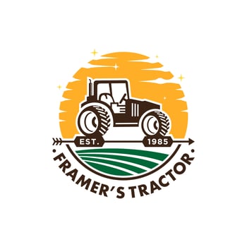 Tractor Farm Logo Vector Template
