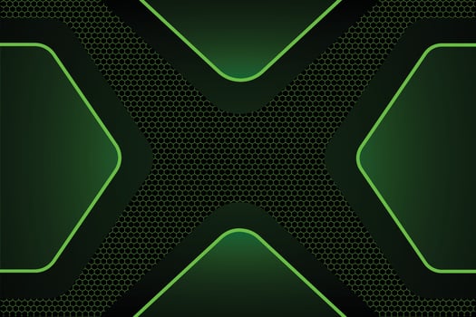 Abstract Hexagon green dark gaming background vector