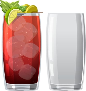 Bloody Mary cocktail in the glass vector