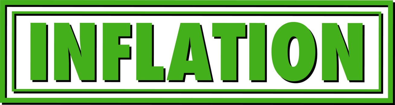 Inflation green font logo vector