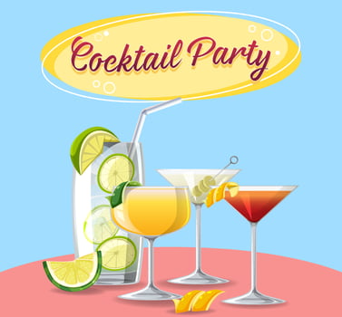 A cocktail party with comic background vector