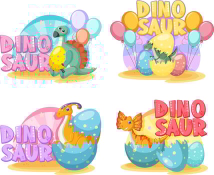 Cute dinosaur themed party vector