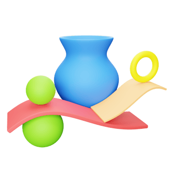 Jar and Sphere Abstract shape 3d illustration png